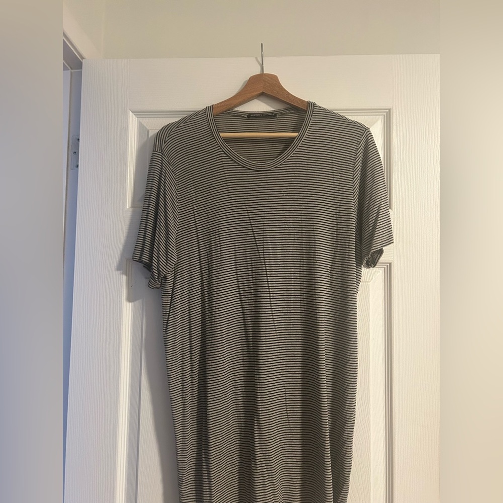 brandy Black and White Striped tshirt dress